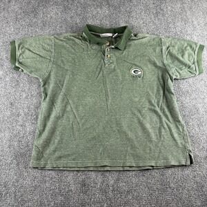 Vintage 90s Logo 7 Green Bay Packers Polo Shirt Men's XL Game Day NFL Faded